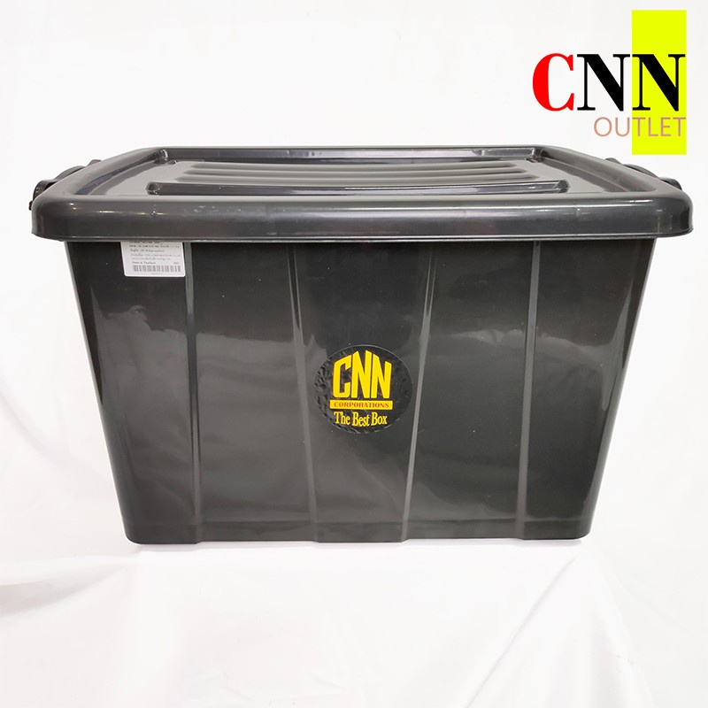 กล่องล้อเลื่อนพลาสติก CNN 60 ลิตร สีดำ