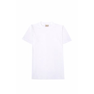 #ขาว เสื้อยืดคอกลม 100% cotton