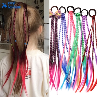 Childrens Ponytail Braid Wig Colorful Hairpins Cute Dirty Braids Hair Ropes Headrope Performance Twist Braid  Accessories