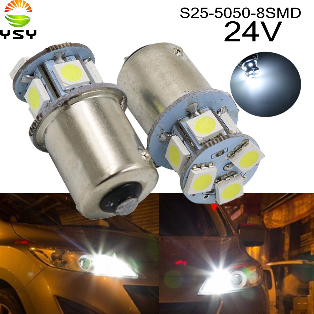 ไฟเลี้ยว ไฟเบรกท้ายรถยนต์ LED BA15S 1156 P21W 1157 BAY15D P21/5W 5050 8SMD 1 ชิ้น