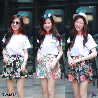 เสื้อยืด กางเกงลายดอก สวยเข้าเซท