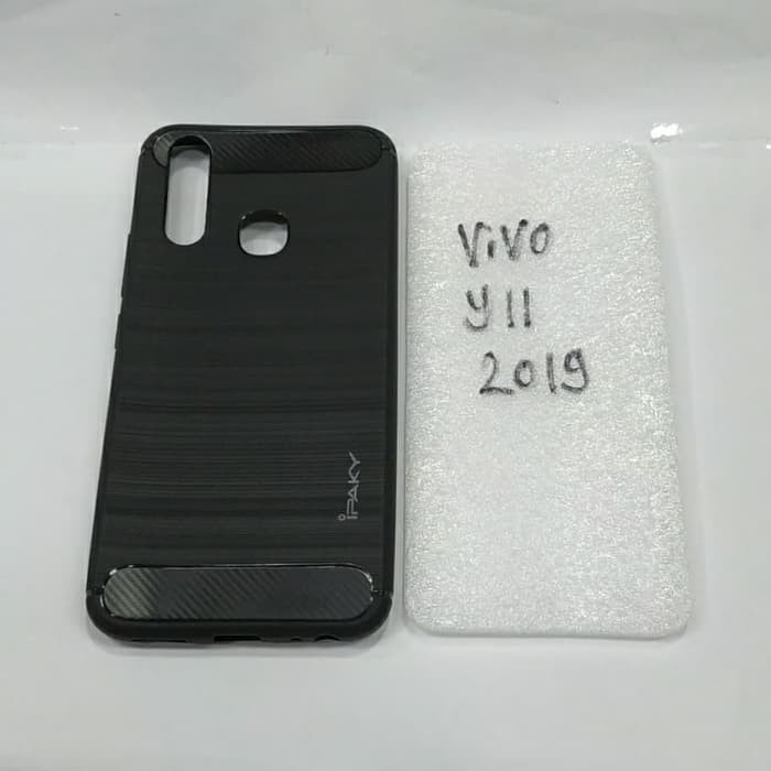 VIVO Y11 2019 ยาง softcase ipaky VIVO Y11 2019 ยางซิลิโคนสีดํา