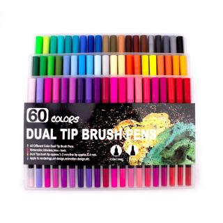 ปากกามาร์กเกอร์สีน้ําสําหรับผู้ใหญ่และเด็กหนังสือ 60 สี