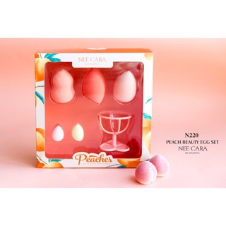 PEACH BEAUTY EGG SET พัฟแต่งหน้า เซต 5ชิ้น🍑์Nee Cara N220