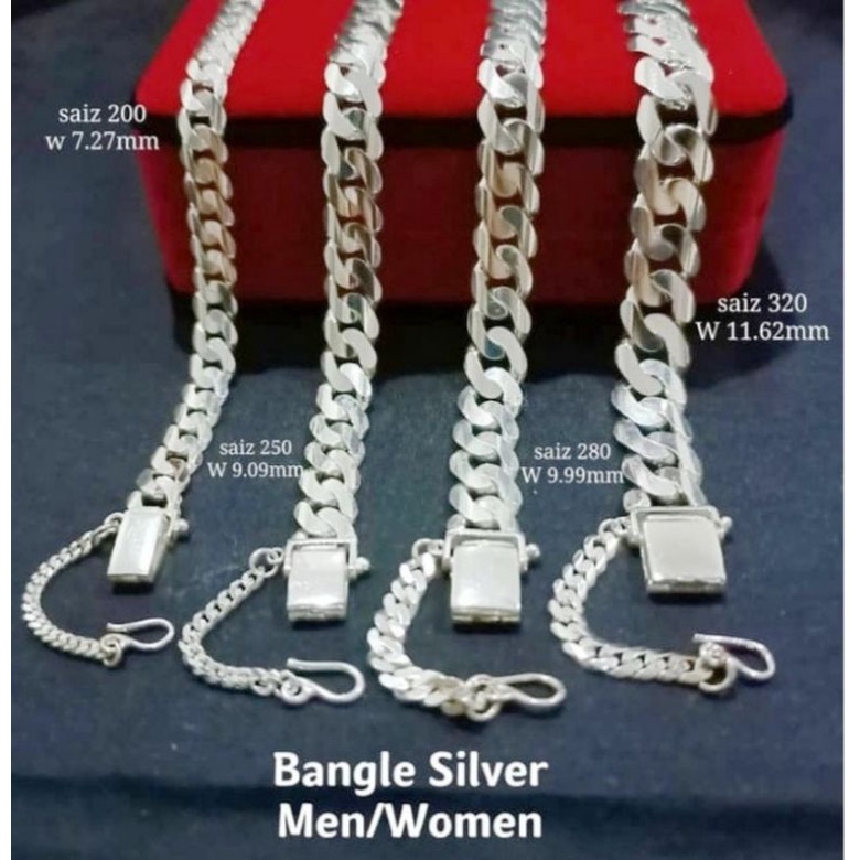 กําไลข้อมือเงิน 925 925 Gelang Tangan Perak 925 Lelaki Perempuan 925 สําหรับผู้ชาย ผู้หญิง