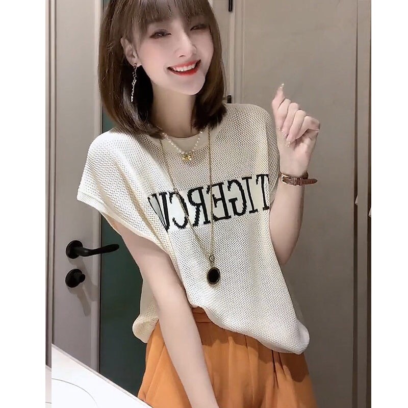(ใหม่/พร้อมส่ง#51063)เสื้อสาวอวบไซส์ใหญ่ แขนสั้นเสื้อแขนกุดและเสื้อเดี่ยว ผ้าตาข่ายซีทรู เนื้อผ้าดีใส่สบาย - รูปที่ 2