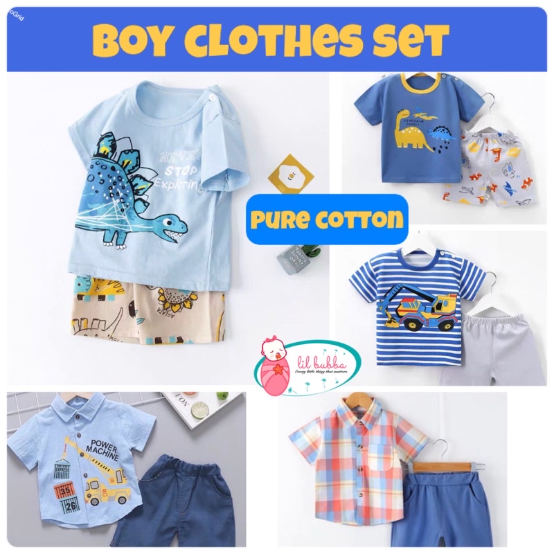 [LIL BUBBA] BOY CLOTHES SET/ BOY SHIRT SET/ BOY CASUAL CLOTHES