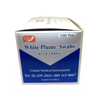 GAUZE ผ้าปิดแผล ก๊อซขนนก ก๊อซ ผ้าก๊อซ จำนวน 1 กล่อง บรรจุ 10 ห่อ ขนาด 2x2" / 3x3" / 4x4"
