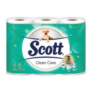 สก๊อตต์ คลีนแคร์ กระดาษชำระ หนา3ชั้น ยกแพ็ค 6ม้วน SCOTT CLEAN CARE TISSUE