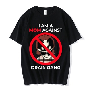 เสื้อยืด พิมพ์ลาย I Am Mom Object to Drain Gang I Dont Like Drain Gang สไตล์คลาสสิก สําหรับผู้หญิง