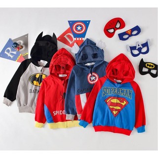 ราคา#พร้อมส่ง เสื้อแจ็คเก็ตเด็ก เสื้อกันหนาวเด็ก ลาย Super Hero สำหรับเด็ก #ถูกที่สุด