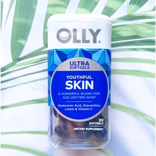 80% OFF Sale!! EXP: 04/23-07/23 (OLLY®) Ultra Softgels Youthful Skin 30 Softgels วิตามินสำหรับผิว กระชับผิว ความชุ่มชื้น