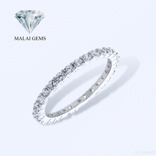 Malai Gems แหวนเพชร แหวนแถว เงินแท้ 925 เคลือบทองคำขาว ประดับเพชรสวิส CZ รุ่น 071-2R31477 แถมกล่อง แหวนเงินแท้