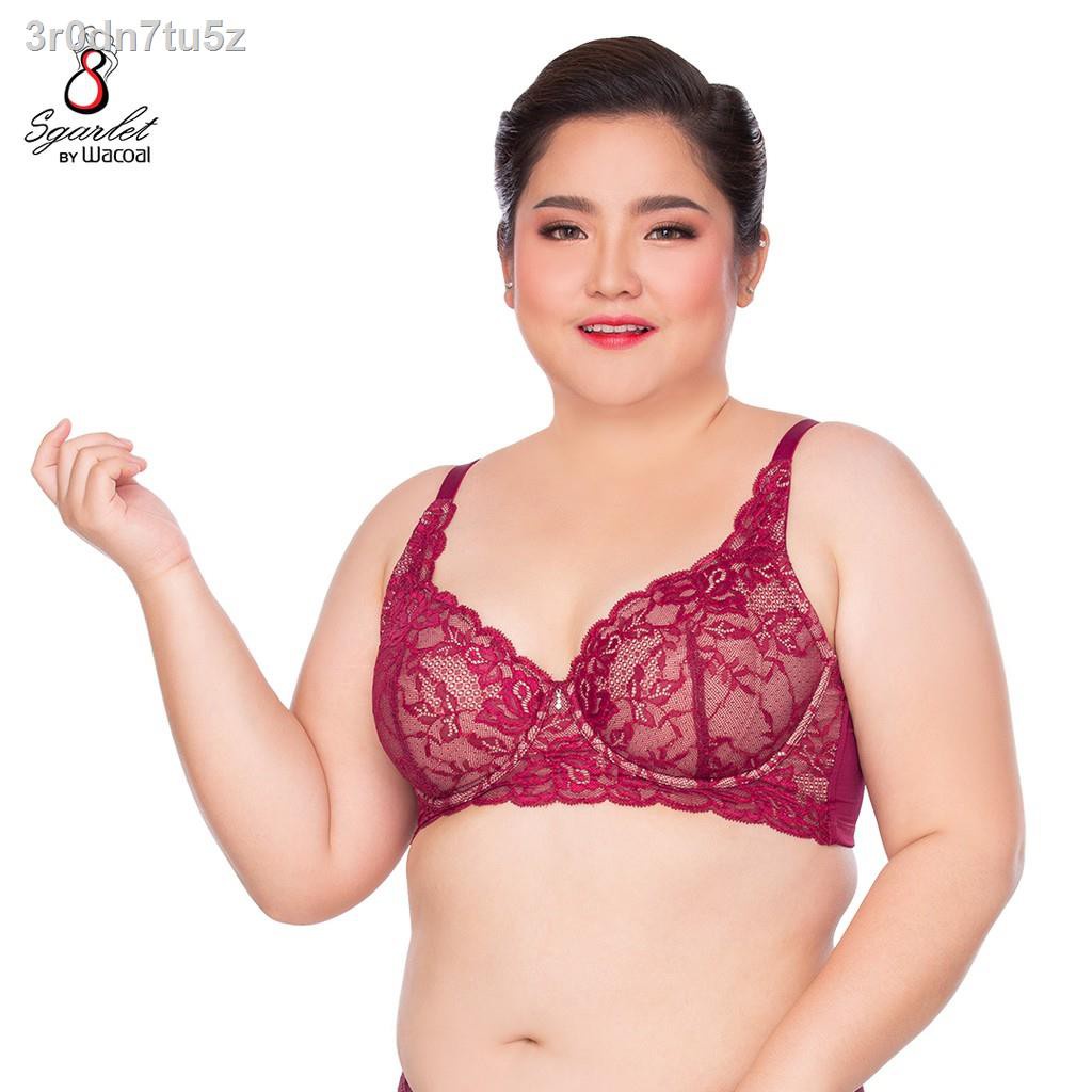 ﺴ💥💥ลดกระหน่ำ💥💥⊙✺◑Sgarlet by Wacoal บราตกแต่งลูกไม้ Lace bra สีแดง รุ่น MB1721
