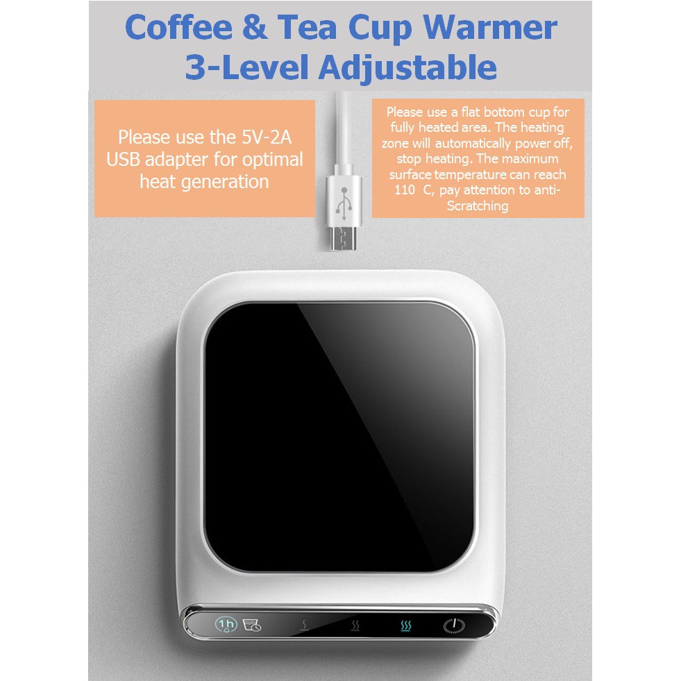 ที่อุ่นแก้ว เครื่องอุ่นแก้ว เตาอุ่นกาแฟ ชา แบบใช้สายusb ปรับได้3ระดับ
