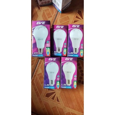 หลอดไฟEVE lighting LED 8w,9w,13w,15w Daylight 6500K (สีขาว)