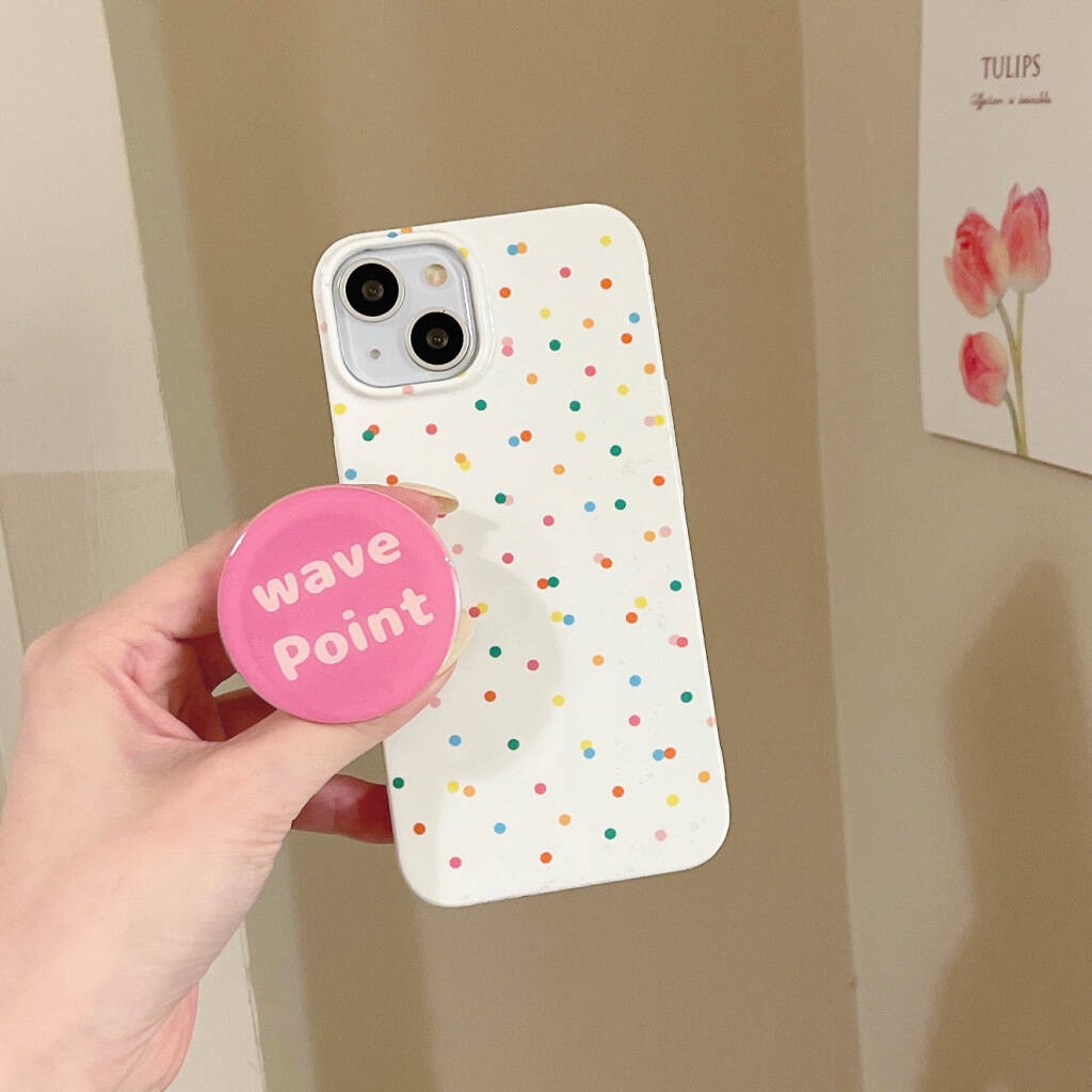เคสโทรศัพท์มือถือแบบแข็ง ลายจุด หลากสี พร้อมขาตั้ง สําหรับ IPhone11 12 12Pro 12ProMax 13 13Pro 13ProMax 14 14Pro 14Plus 14ProMax