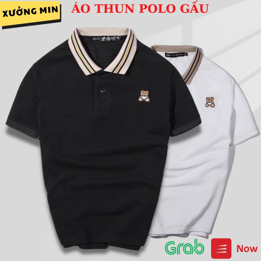 เสื้อโปโลผู้ชายรูปหมีคอผ้าจระเข้คุณภาพสูง MIN FACTORY - MTP23