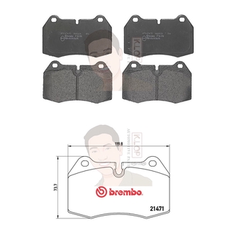 P06 018B ผ้าเบรก F (แท้ BREMBO รุ่น Black) HONDA อินเทกร้า Integra DC5 2.0 Type-R ปี2001-&gt;
