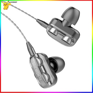 ✨AGST21✨ Earbuds 3D Stereo Dual Driver Music Earphone Strong Bass HIFI Sport In-Ear Headphone Smart Phone Headphone Wired Tuning