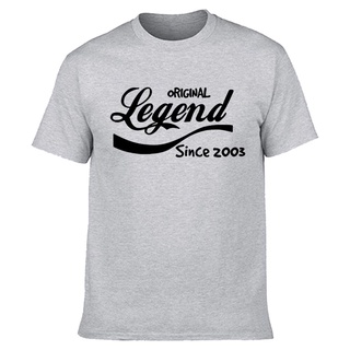 เสื้อยืดผ้าฝ้ายพิมพ์ลายขายดี เสื้อยืดแขนสั้น ผ้าฝ้าย พิมพ์ลาย Legend Since 2003 เหมาะกับของขวัญวันเกิด สําหรับผู้ชาย