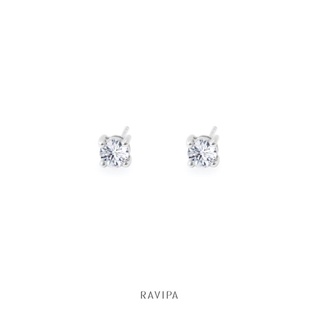 Ravipa - Single Diamond Studs (5 mm.) ต่างหูเพชร