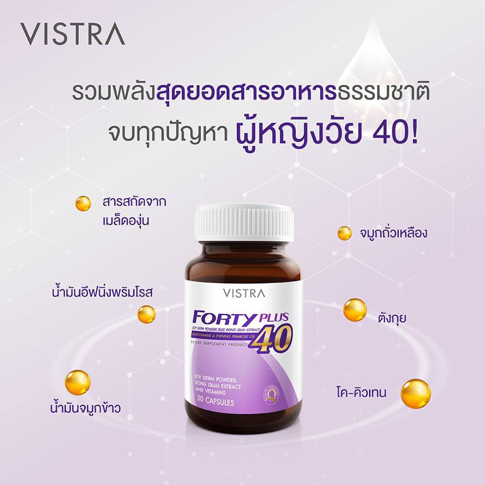 VISTRA FORTY PLUS 30'S (MTV อายุ40ปี วิตามินรวมปรับสมดุลฮอร์โมนเพศหญิง