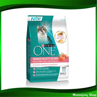 เท็นเดอร์ ซีเล็คซ์ เบลนด์ อาหารแมว ผสมปลาแซลมอน 2.7 กก เพียวริน่าวัน Purina One Tender Selects Cat Food Blend with Real