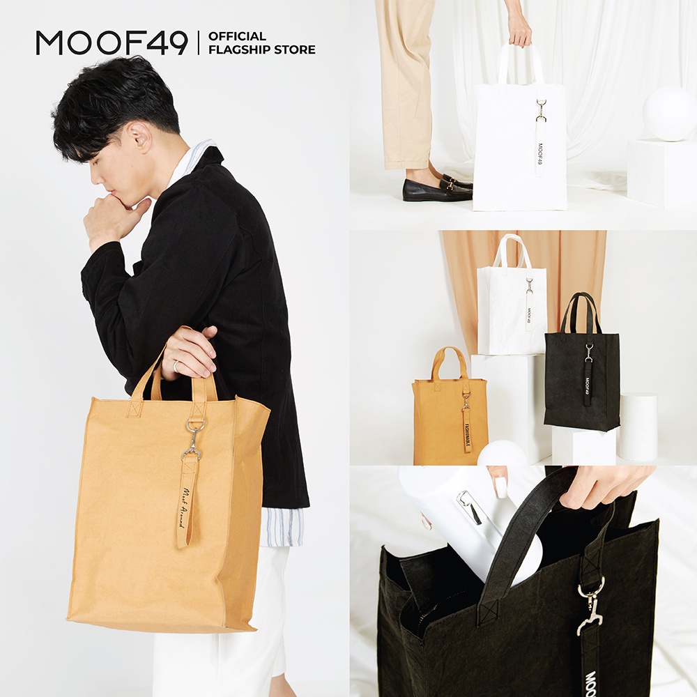 MOOF49 KRAFT 14" กระเป๋าผ้าคราฟท์ซักได้ ขนาด 14 นิ้ว