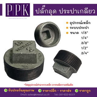 ปลั๊กอุดประปา เกลียว เหล็กประปาเกลียว ขนาด 1/8", 1/4", 3/8", 1/2", 3/4" (อุปกรณ์เหล็ก ระบบประปา)