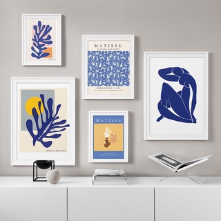 โปสเตอร์ภาพวาดผ้าใบ Henri Matisse สีฟ้านู้ดตกแต่งผนังห้องนั่งเล่น