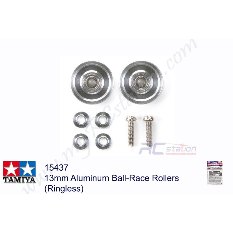 Tamiya 15437 - ลูกกลิ้งอลูมิเนียม Ball-Race (Ringless) , สีเงิน 15437