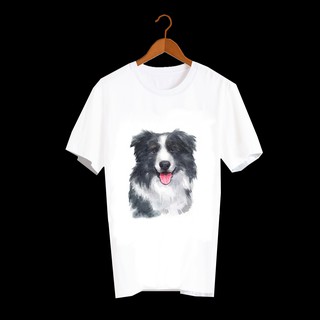 เสื้อลายหมา DBL003 border-collie เสื้อยืด เสื้อยืดลายหมา เสื้อยืดสกรีนลายหมา