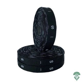 ป้ายทอ ป้ายไชร์ พื้นดำ S M L XL 1 ม้วนมี37โหล