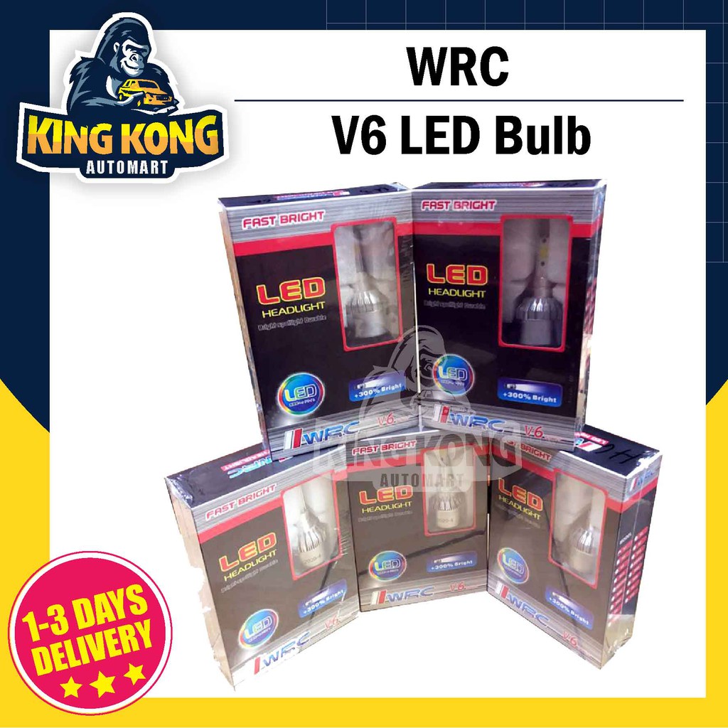 WRC V6 หลอดไฟ LED H1/H3/H4/H7/H8/9005/9006
