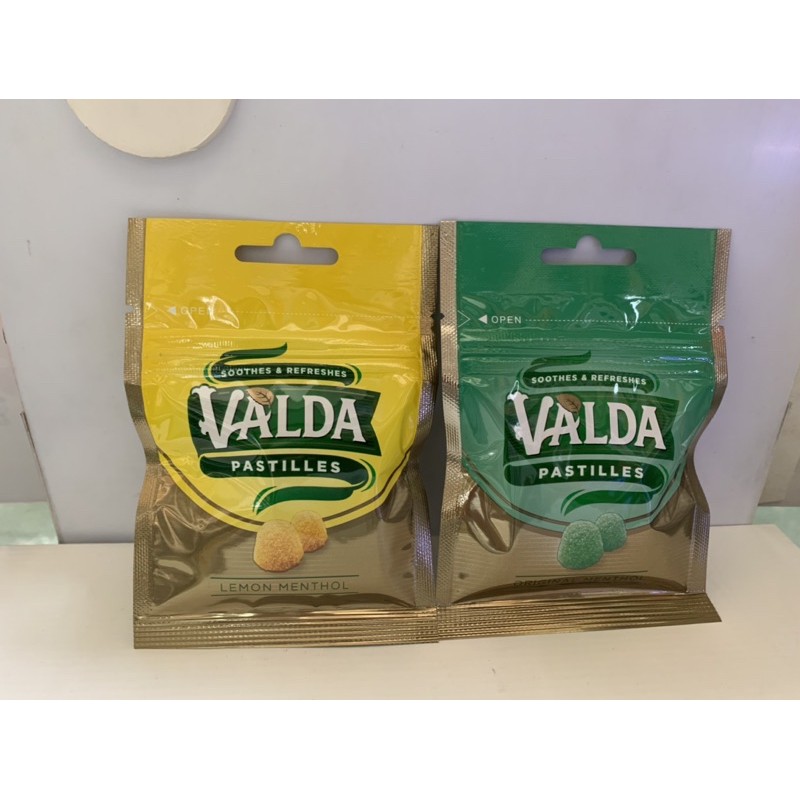 Valda Pastilles ลูกอมชนิดนุ่ม แบบซอง 20 กรัม ตราวอลด้า ลูกอมนุ่ม Exp.09/2022