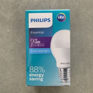 หลอดไฟ LED bulb ฟิลิปส์ Philips Essential 9w แสงขาว