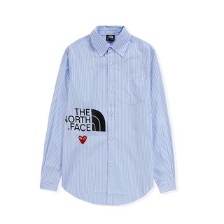 เสื้อเชิ้ตแขนยาว ปักลาย The North Face Join CDG play สีแดง