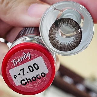 Trendy Choco สีช็อคโก้ Brown ฝาแดง Pitchy Contact lens บิ๊กอาย bigeyes ตาโต ค่าสายตา สายตาสั้น สีน้ำตาลเข้ม สีน้ำตาล