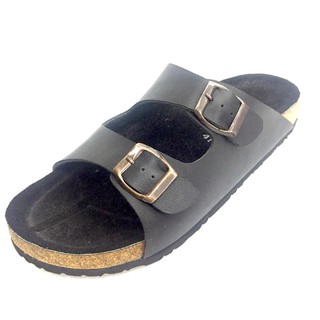 LEATHER PAPA รองเท้าแตะหนังแท้ รองเท้าสุขภาพ รองเท้าสวม สไตล์ Birken BK938-BLACK Genuine Leather Sandals