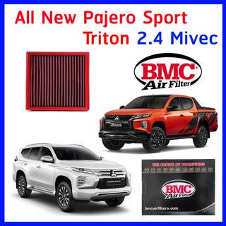 กรองอากาศ BMC Air filter Mitsubishi All New Pajero Sport Triton 2.4 Mivec แทนของเดิม Made in Italy แท้ มิทซูบิชิ  ปาเจโร