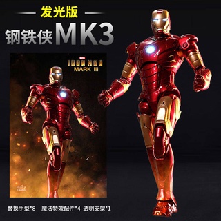 ⚡ Marvel  ⚡ โมเดล ของเล่น ของเล่น IRon Man mk7 มือ 3 Gardus Moverable Model Decoration 10th Anniversary Edition