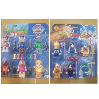 (set6ตัว) mini figures figure paw partol dragon ball มินิฟิกเก้อร์ พาวพาโทรล ดราก้อนบอล