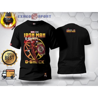 คอตต้อนคอกลมเสื้อยืด ผ้าฝ้าย 100% พิมพ์ลายกราฟฟิคอนิเมะ Marvel Iron Man x G5sh0ck PremiumBaju 2022S-5XL