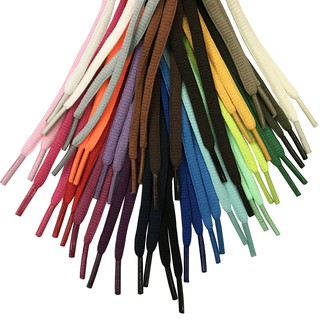 เชือกผูกรองเท้ากีฬา เชือกผูกรองเท้า ทรงวงรี แบน 24 สี 100 ซม.