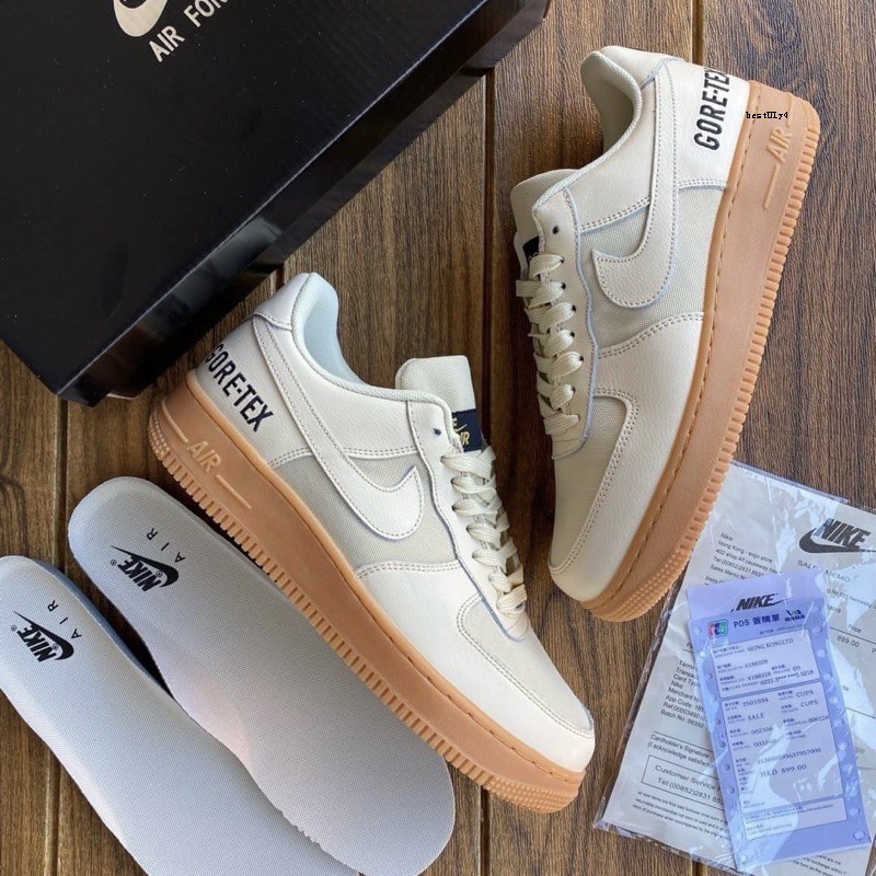 Team Gold Goretex Af1 NIKE AIR FORCE Low Gore-Tex มีสีดำครีมเขียว (แถม