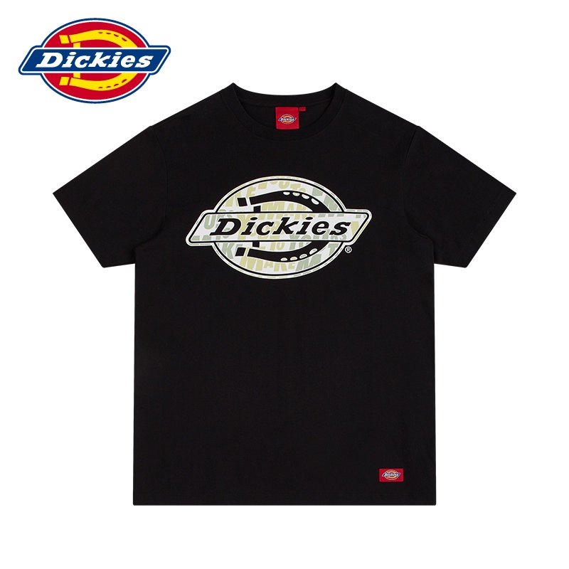 Dickies Logo เสื้อยืดลําลองสําหรับผู้ชายผ้าฝ้ายแขนสั้นคอกลมพิมพ์ลาย 8899