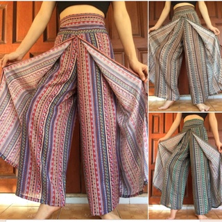 กางเกงขายาวผู้หญิงแฟชั่น กางเกงขาแหวก กางเกงแพนเค้ก  กางเกงกระโปรง Palazzo Pants