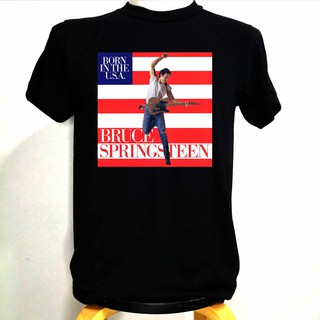 ผ้าฝ้ายแท้ คอลูกเรือเสื้อวงดนตรีลายBruce SpringsteenS,4XL