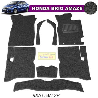 พรมดักฝุ่นไวนิล HONDA BRIO AMAZE รุ่น VINYL MAT เย็บขอบ สีเทา